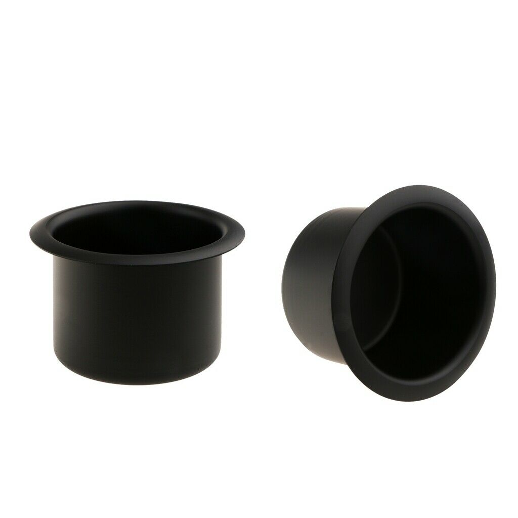2x Aluminum Alloy Cup Drink Holder for Marine Boat Car Truck Camper RV Black