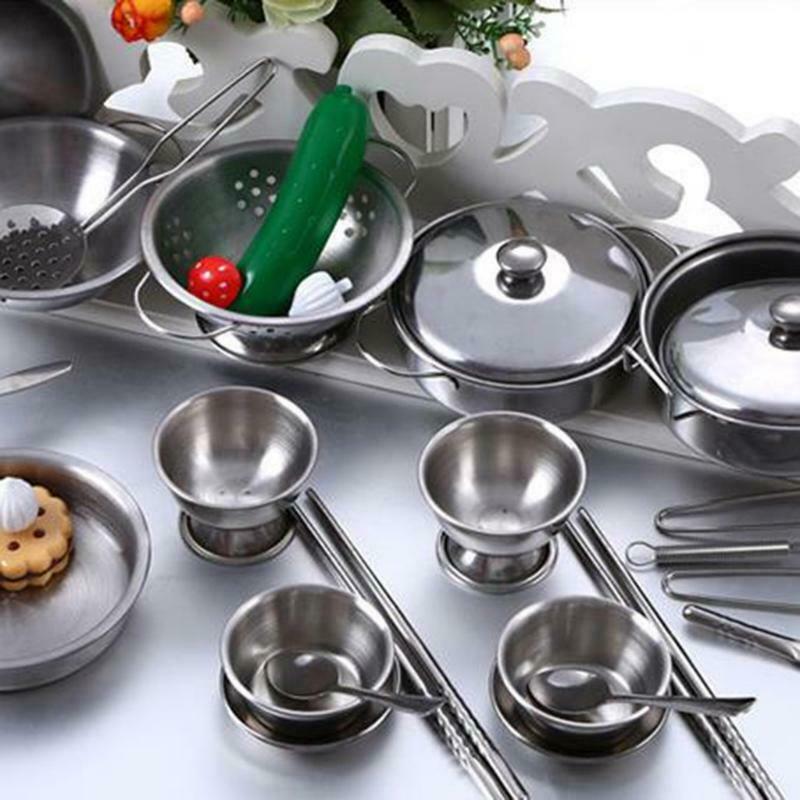 25pcs Stainless Steel Kitchen Cooking Utensils Mini Tools Play House