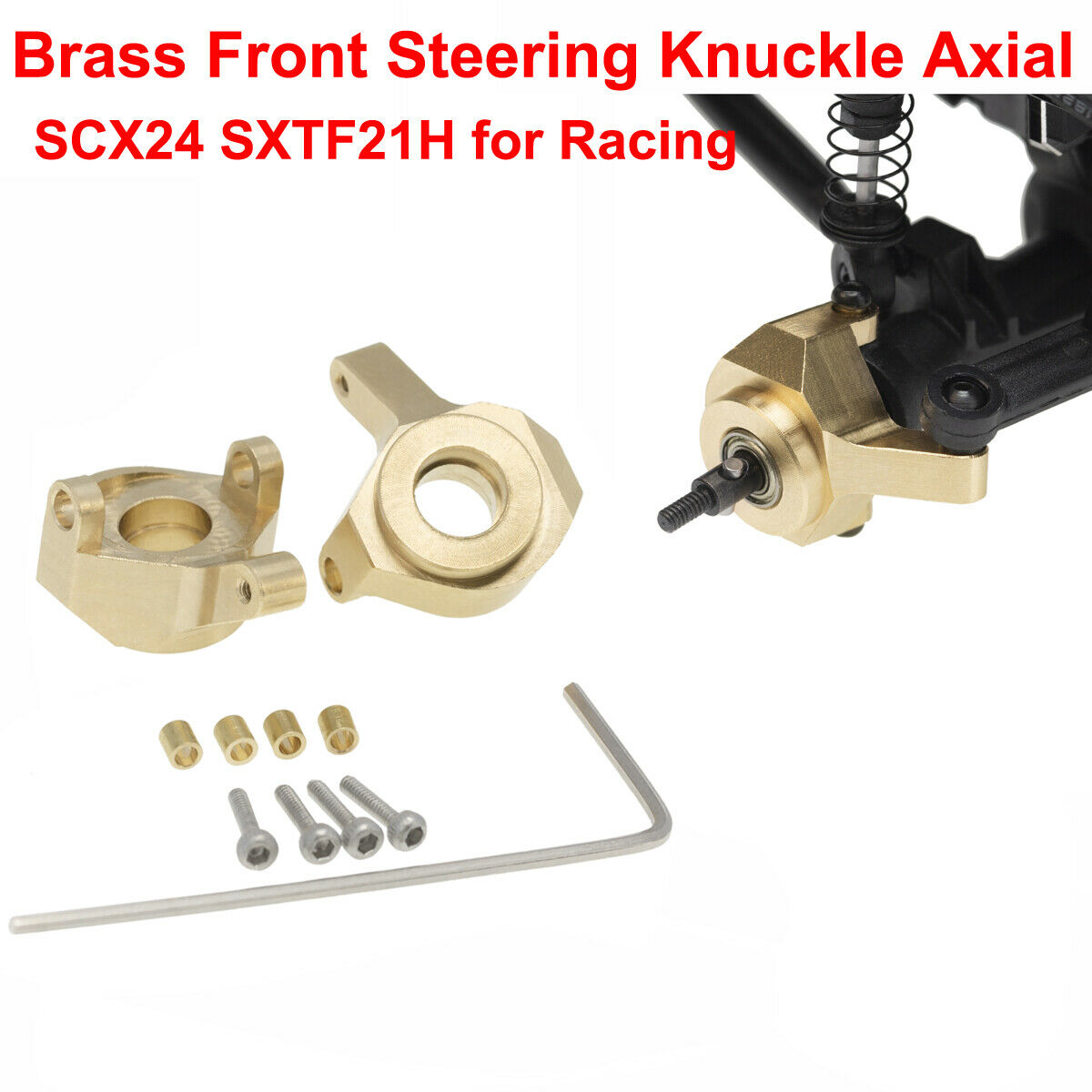 1Set NEW Racing Brass Front Steering Knuckle for Axial SCX24 SXTF21H