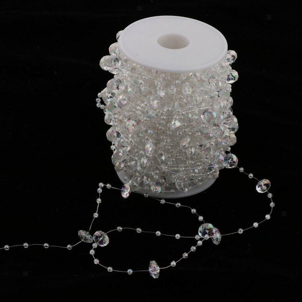 30m Colors Rhinestone Beads String Garland Chain Wedding Xmas Tree Decor