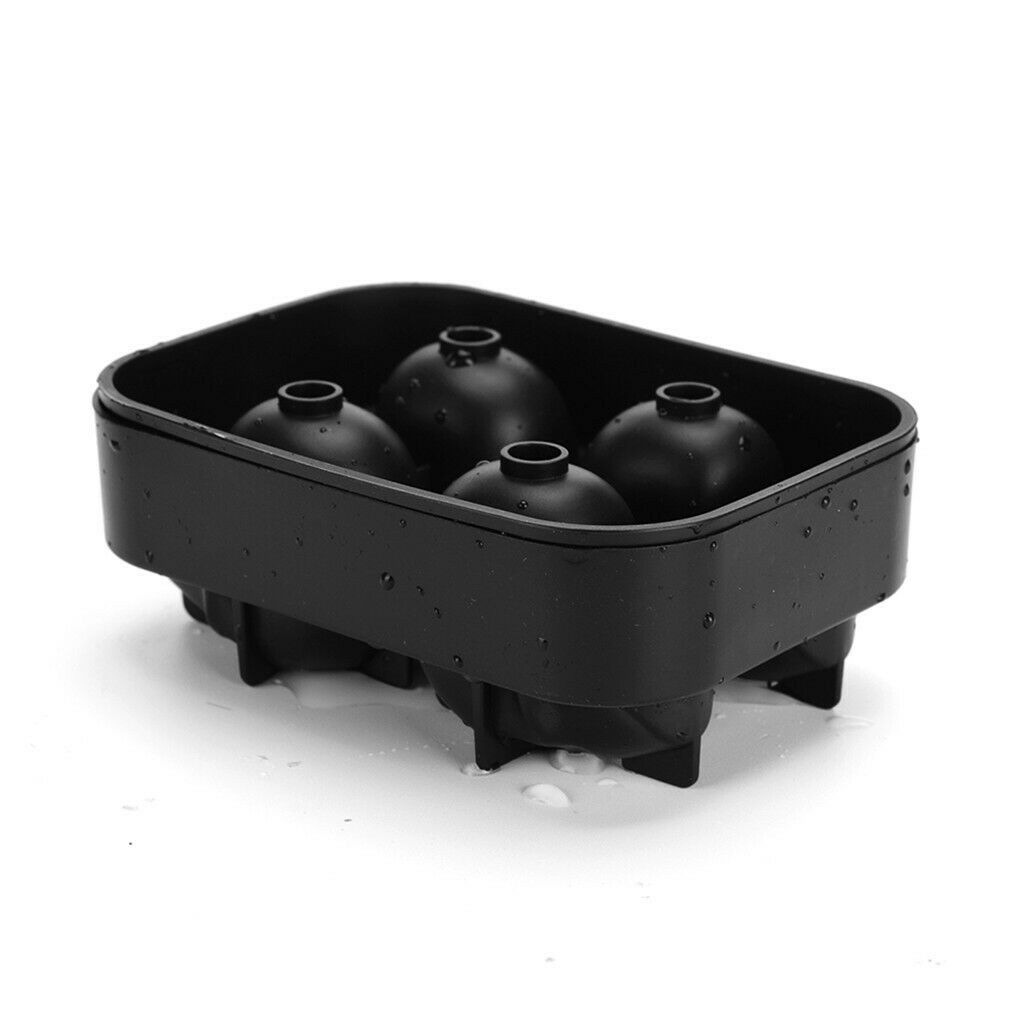 Soft Silicone Skeleton Ice Cube Maker Tray Cake Making Mold Box W/ Lid Black