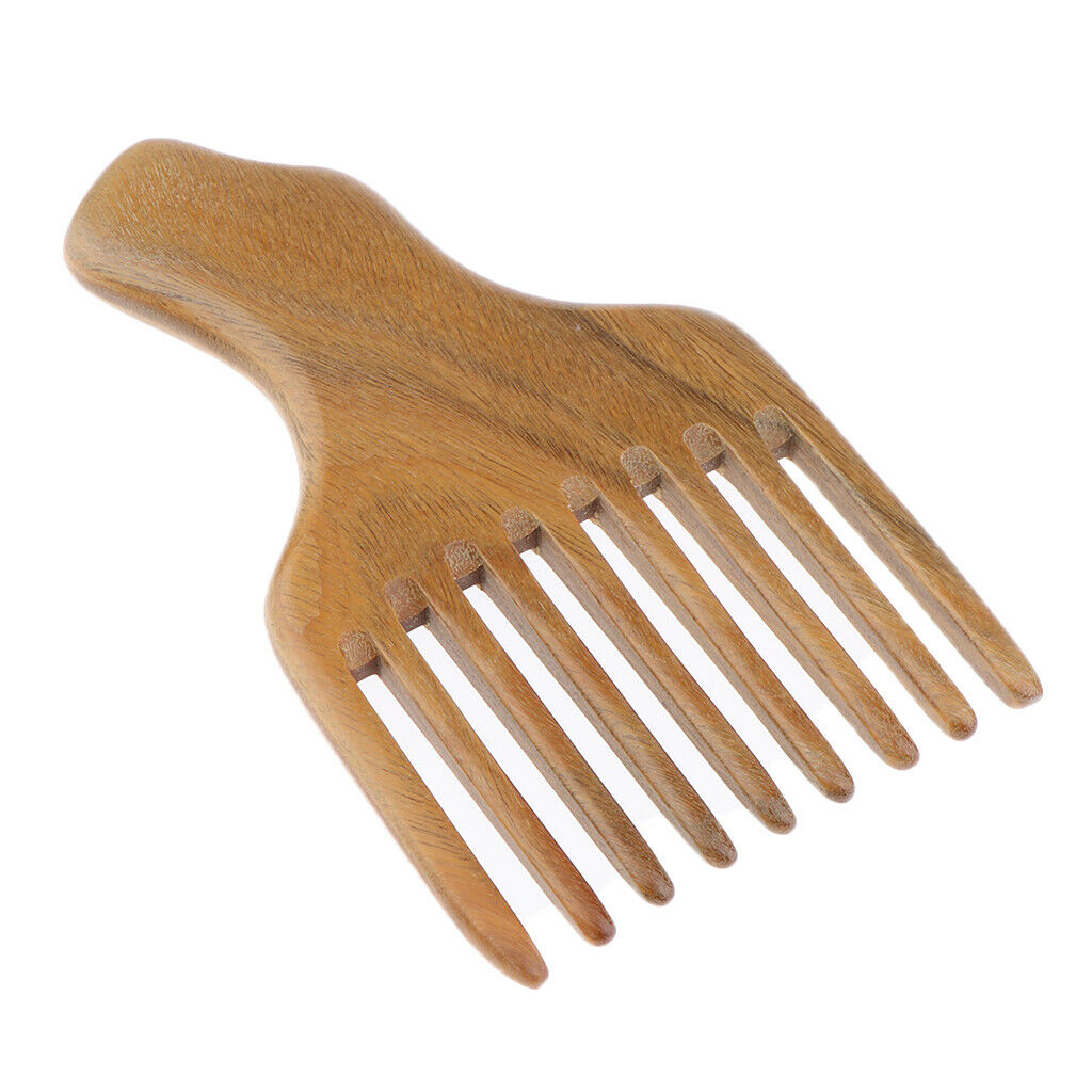 2 Styles Natural Sandalwood Wooden Comb with Wide Tooth