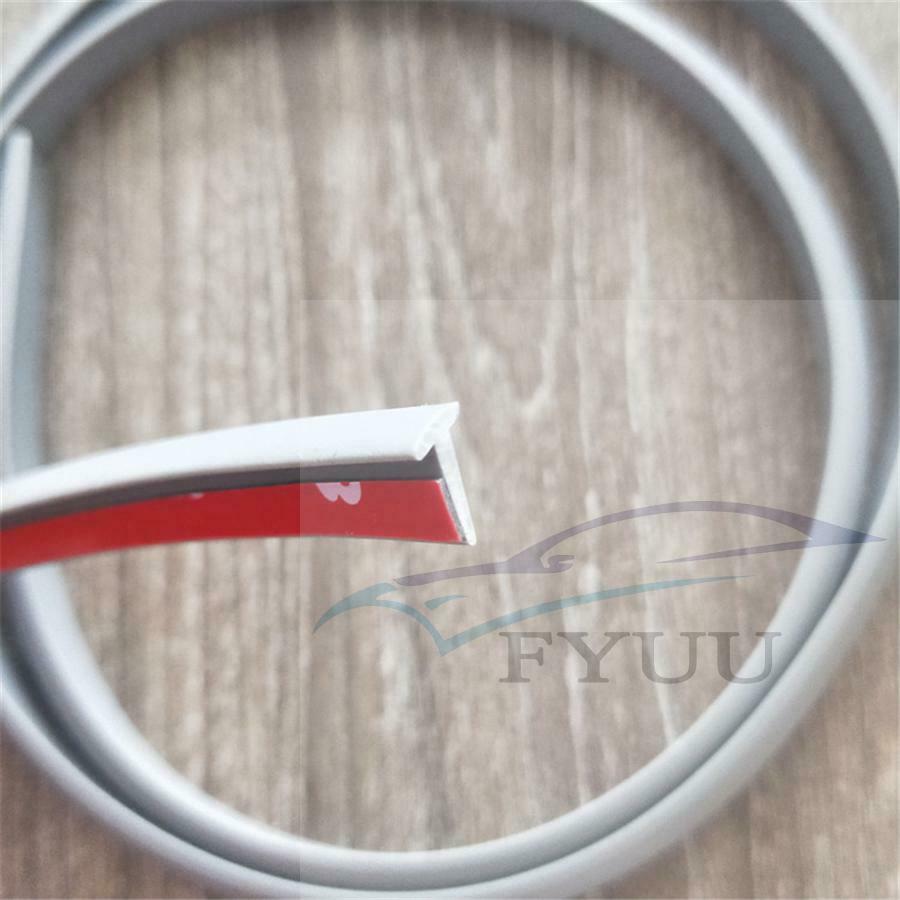 10M Rubber Car Sealing Strip Slanted T-Type Seal Weatherstrip Edge Trim White