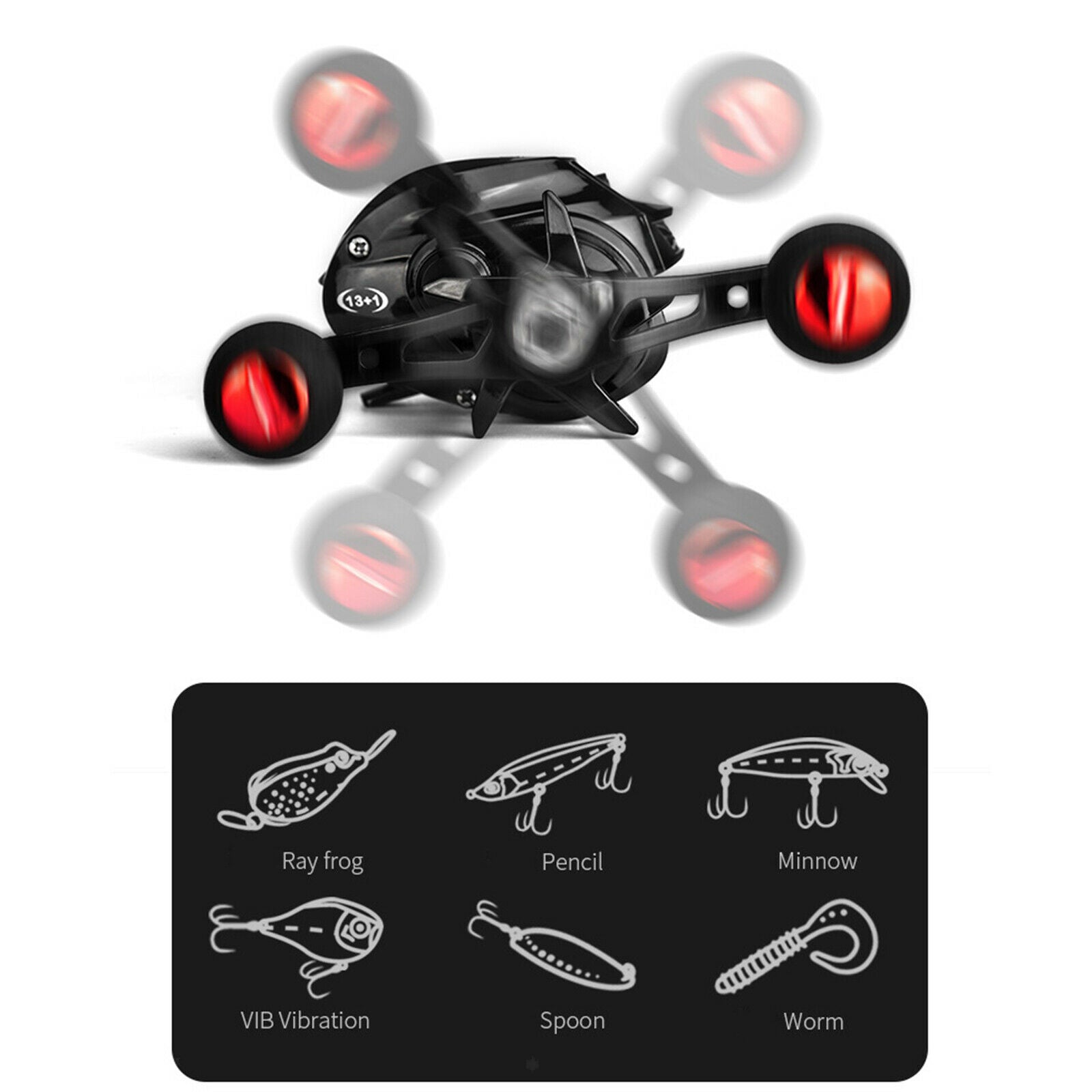 2X Baitcasting Reels 7.2:1 Gear Ratio Fishing Reel 8kg Max Drag Right Hand
