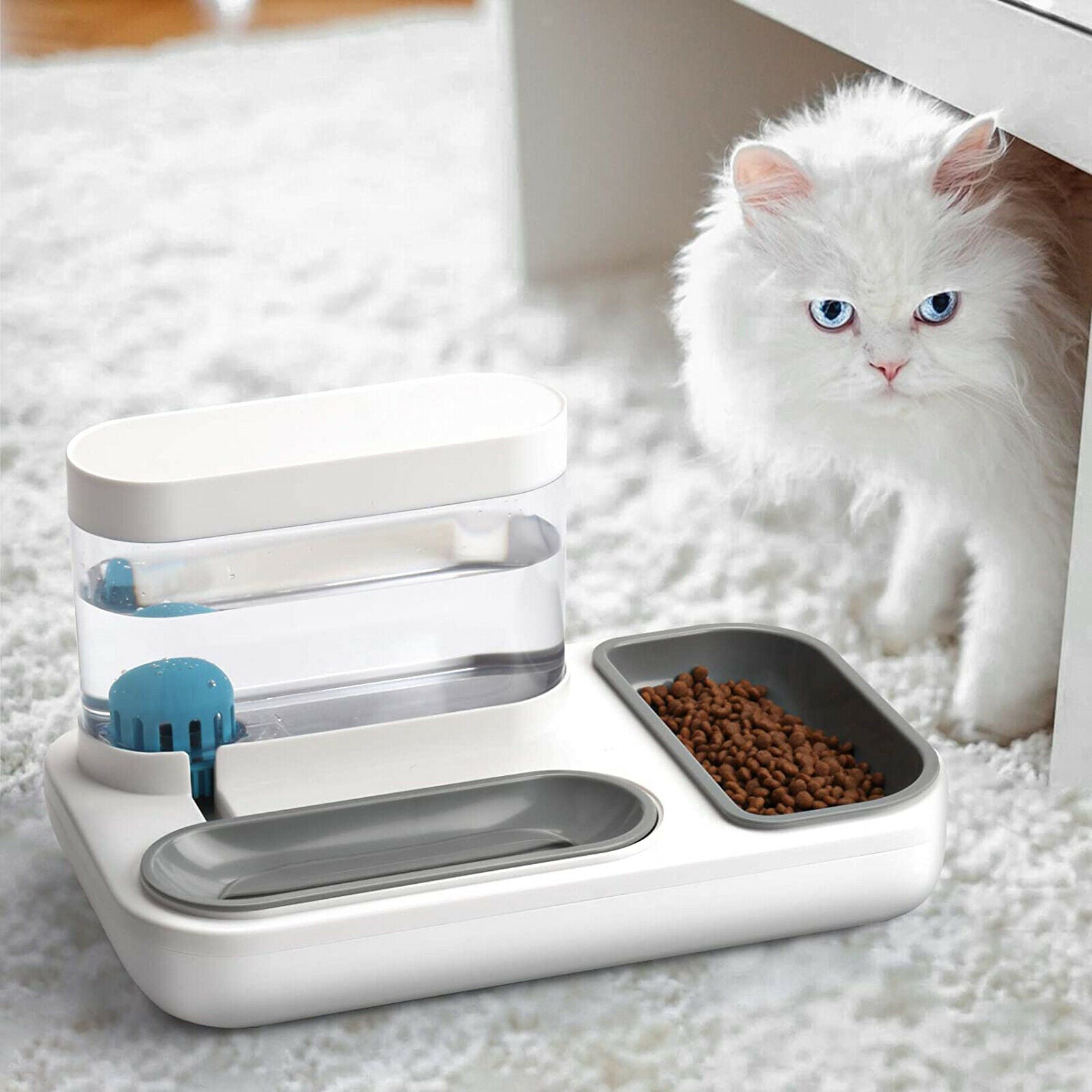 Pets Puppy Water Dispenser Bowl Detachable Drinking Waterer Feeder Dish 1.5L