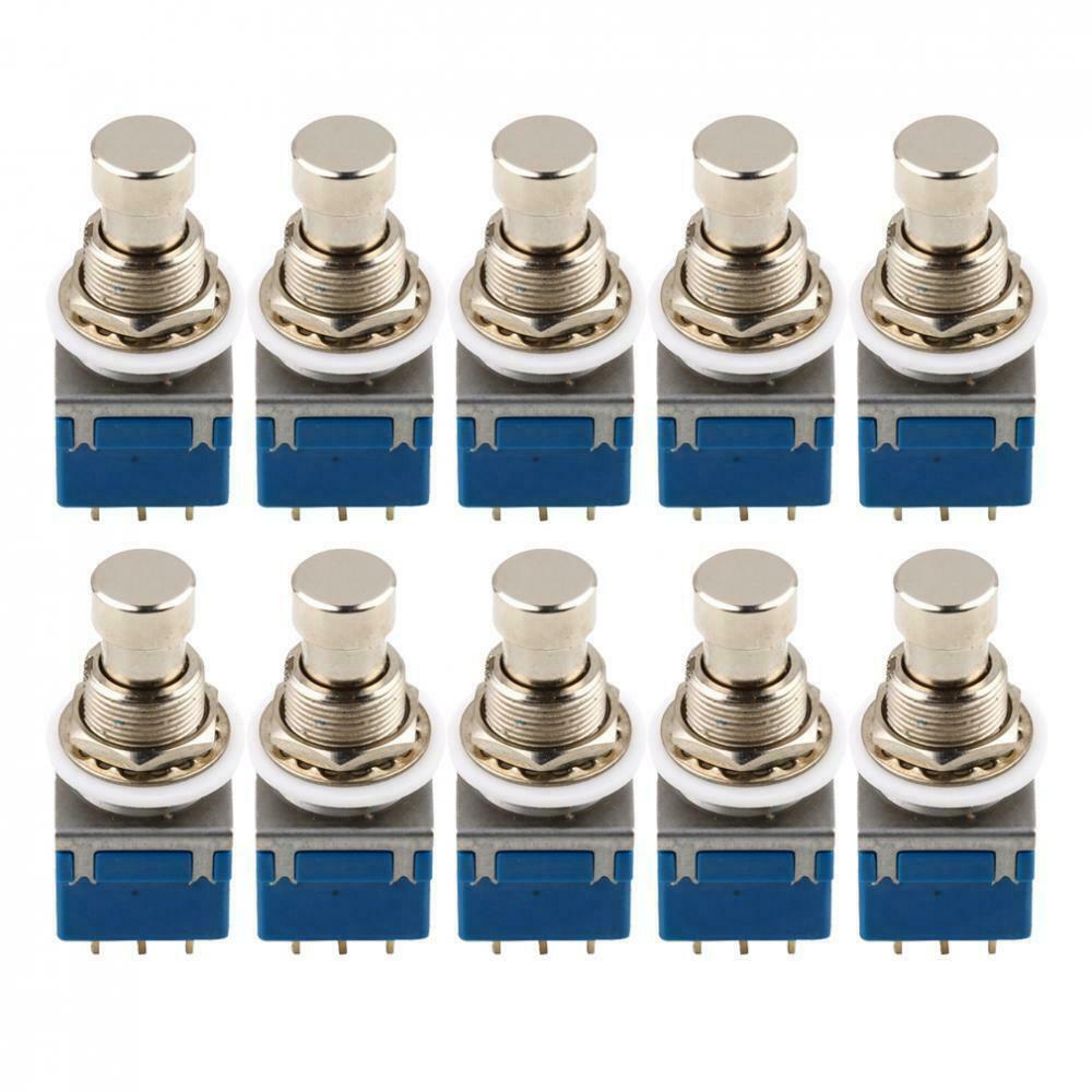 10pcs 9-pin Electric Bass Guitar Effects Stomp Switch Footswitch Blue