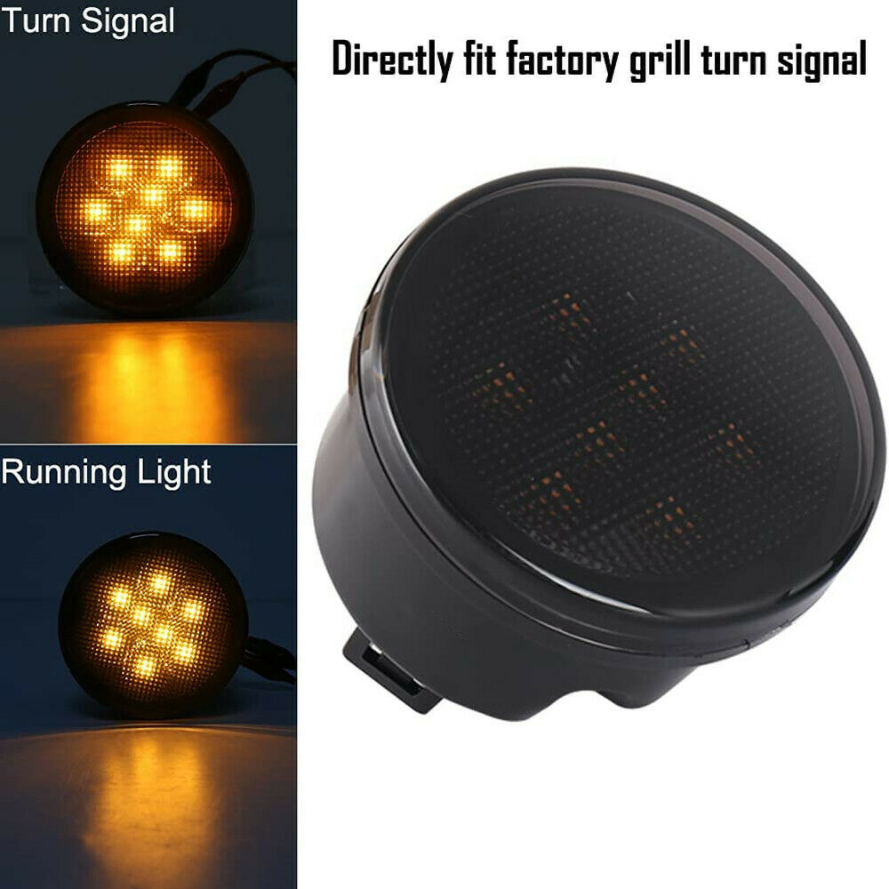 For Jeep Wrangler JK JKU 2007-2017 JK LED Turn Signal Lights Smoked Lens Amber