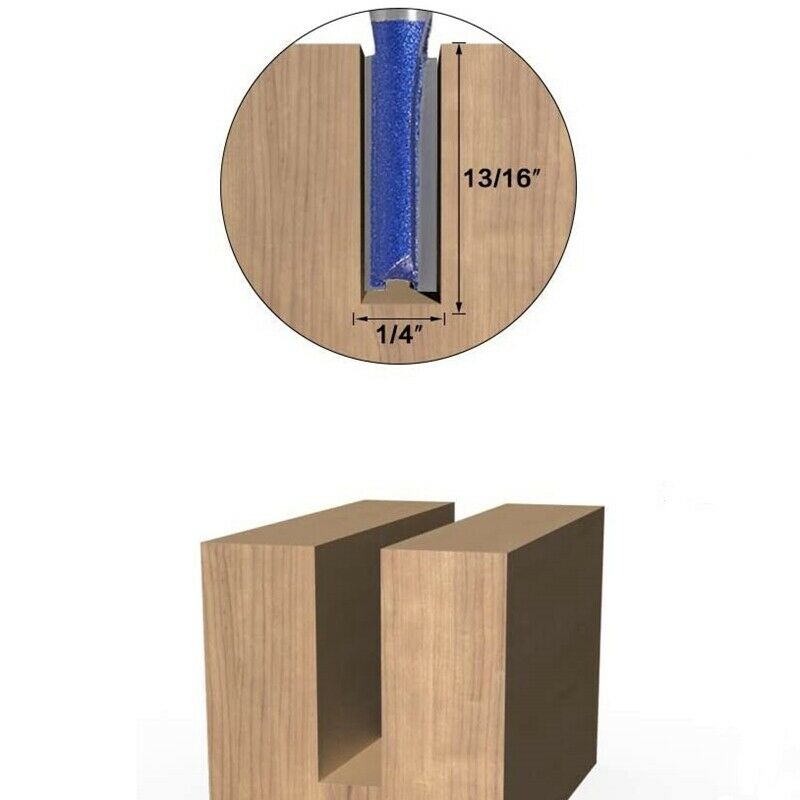 4Pcs Straight Cut Router Bits 1/4-Inch Shank Double Flute Straight Router Bit U5