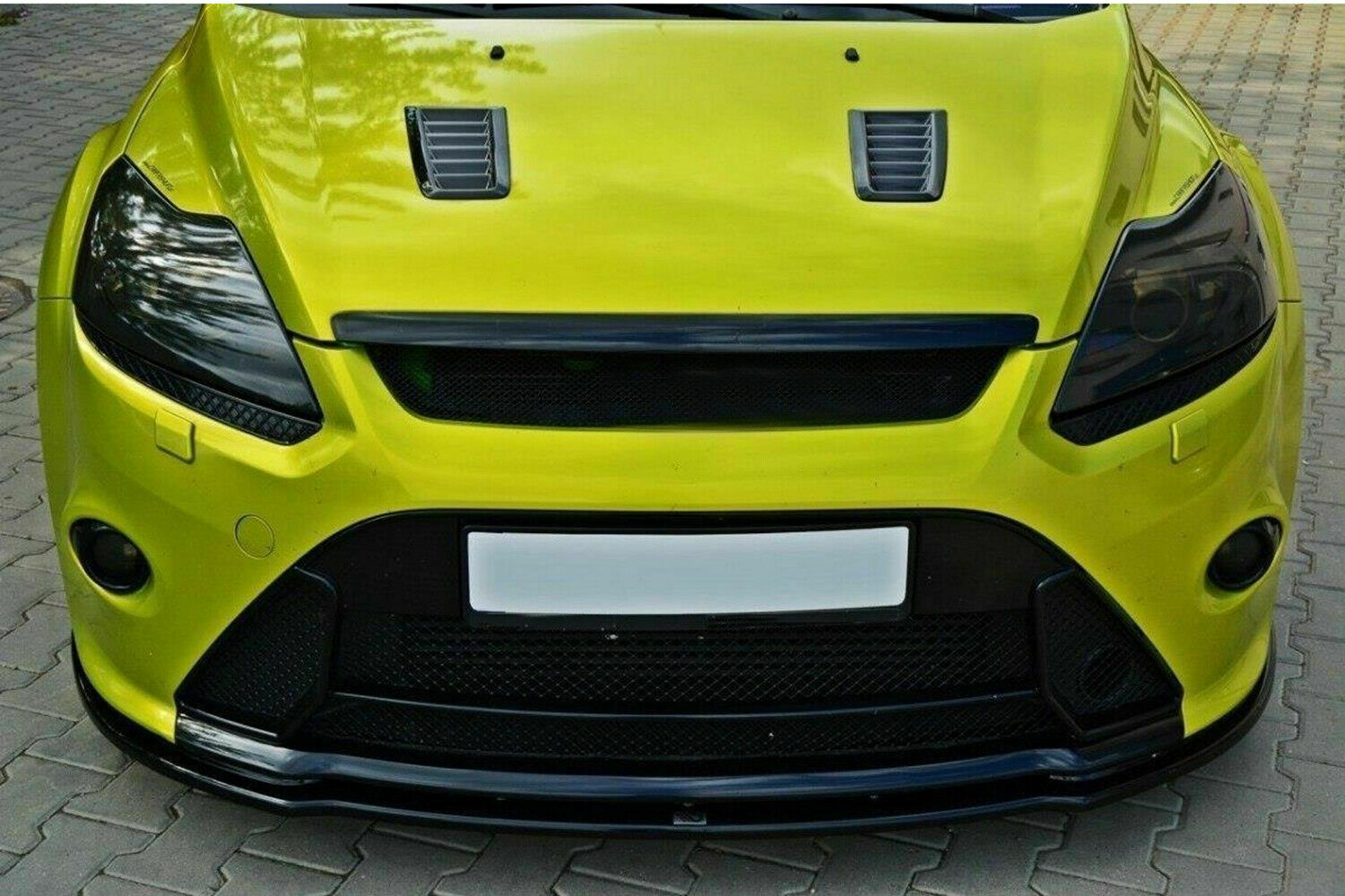 2pcs Carbon Fiber Style Bonnet Hood Vent Trim fit for Ford Focus RS ST MK2 04-15