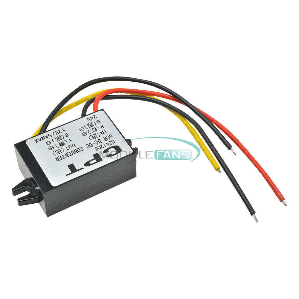 DC Converter Buck Step-Down Module Waterproof 24V to 12V 3A 36W Car Power Supply
