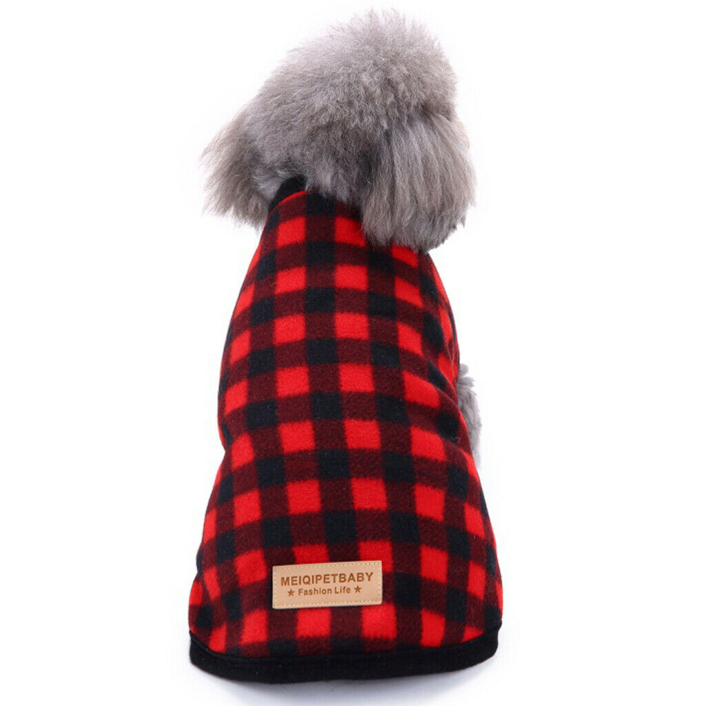 Cold Weather Pet Dog Coats - Windproof Puppy Lightweight Dog Jacket Red Plaid S