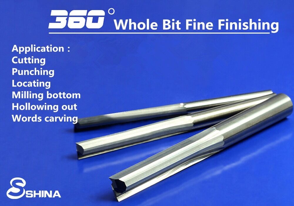 5x 6mm 1/4" Double Flute Straight Slot CNC Router Bits Tungsten Carbide 6*32mm
