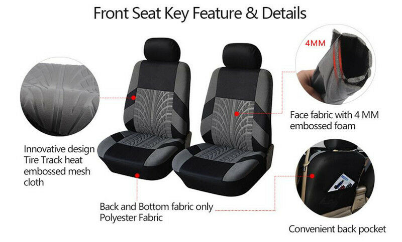 9Pcs/ Set Stretchable Washable Embroidery Car Seat Covers Fit Most Brand Vehicle
