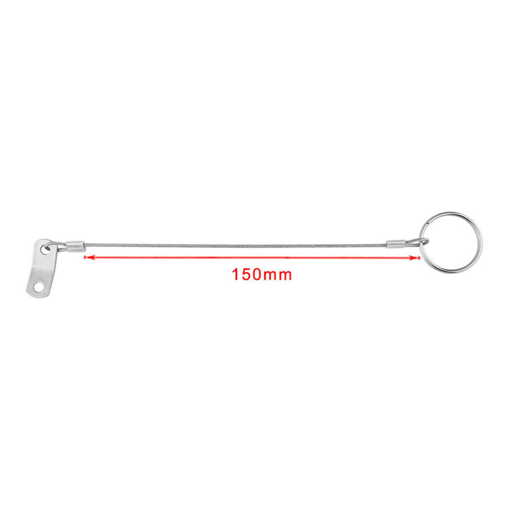 6x Stainless Steel Quick Release Pin Lanyard for Boat Deck Hinge 150mm