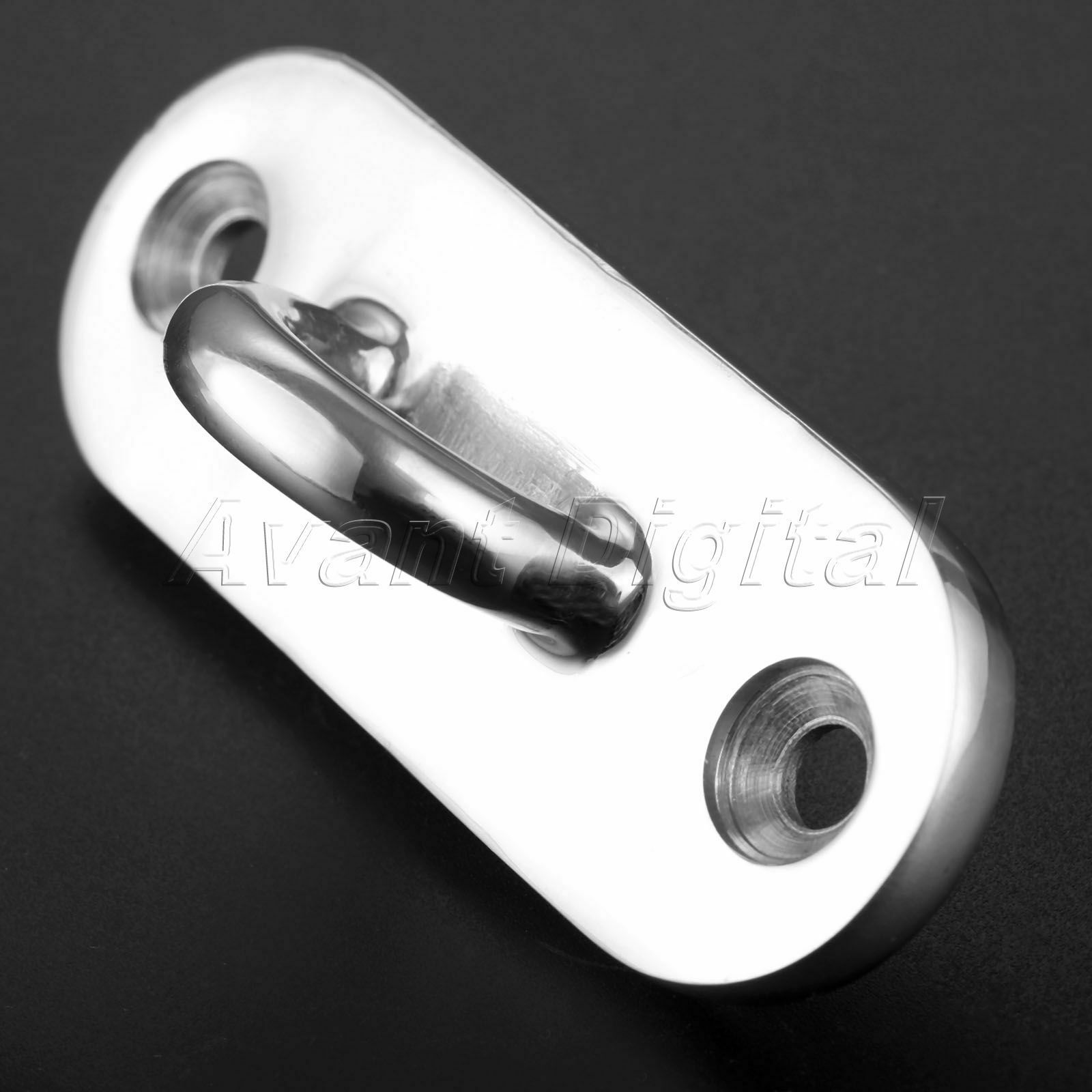 1 Stainless Steel Oval 6mm Oblong Pad Eye Plate Eye Hook For Sailing Marine Boat
