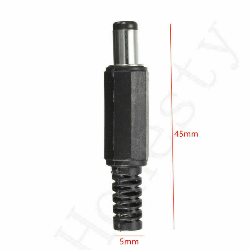 20Pcs 5.5 x 2.1mm Male Solder DC Power Barrel Tip Plug Jack Straight Connectors