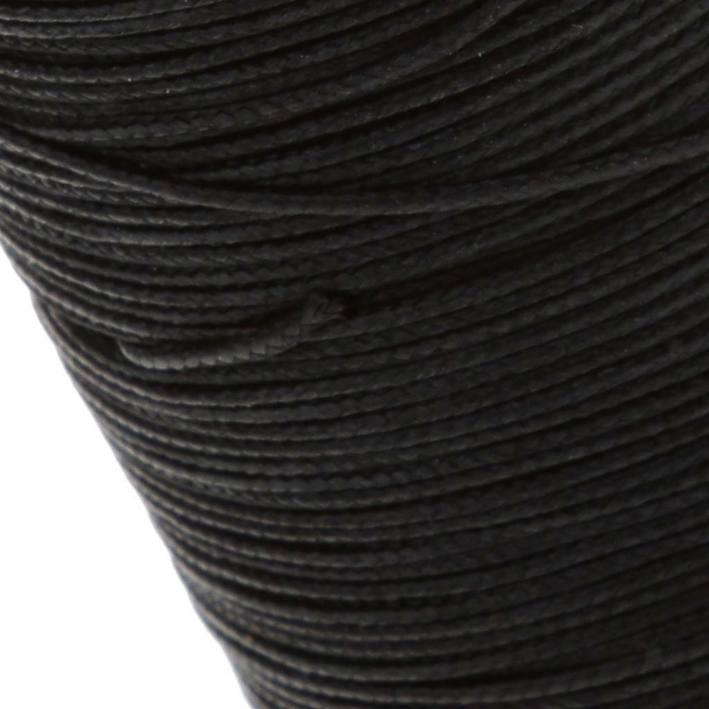 2 Rolls Round Waxed Cotton Cord String Jewellery Bracelet Necklace DIY 0.6mm