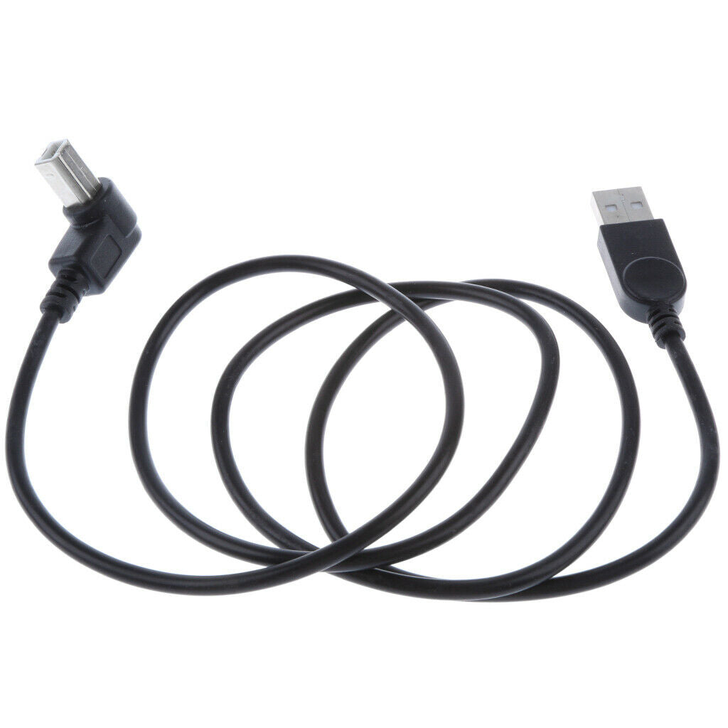 90° Left Angle Printer Cable USB2.0 Male Plug to Type B Scanner Adapter