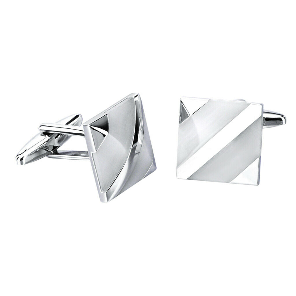 2Pcs Geometry Shell Cufflinks Brass Suits Shirt Wedding Party Cuff links
