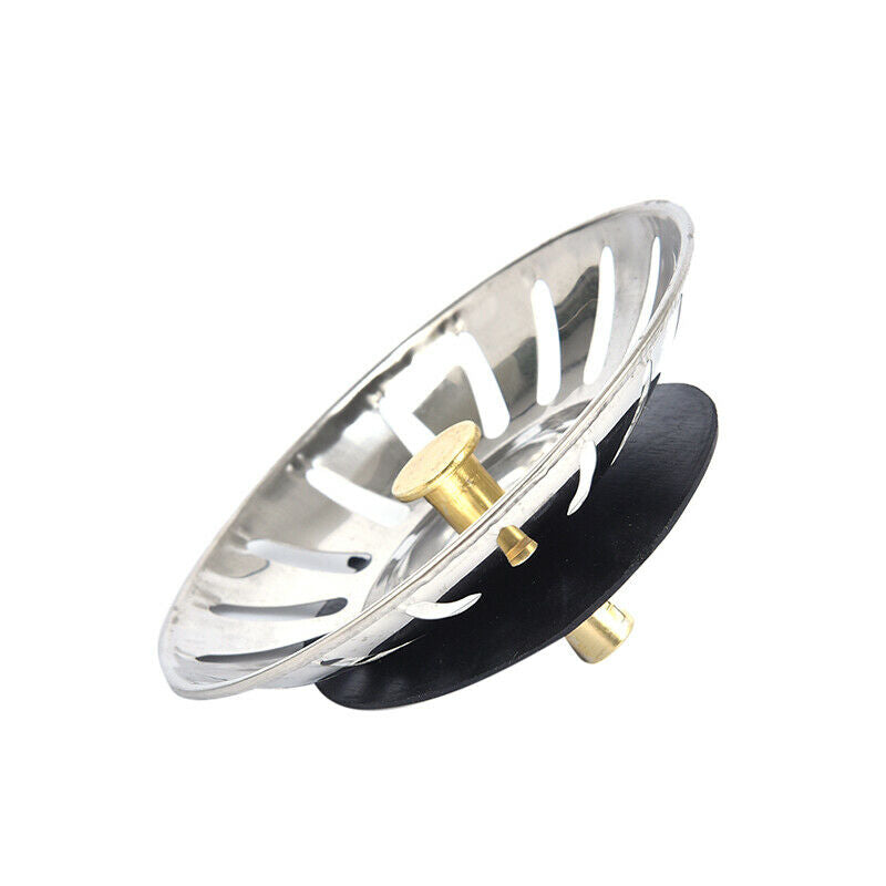 2pcs Kitchen Waste Stainless Steel Sink Strainer Plug Drain Filter Bask.l8