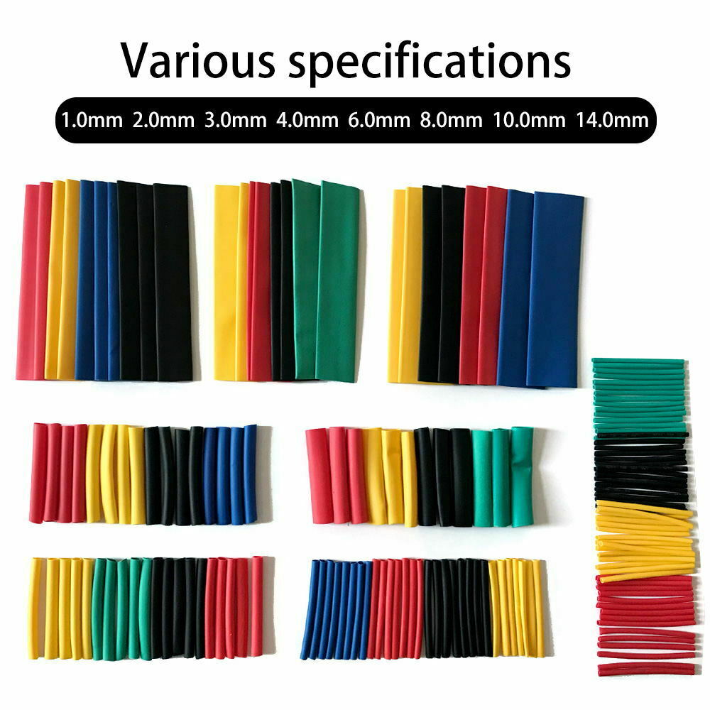 164pcs 2:1 Heat Shrink Tube Tubing Sleeve Wrap Wire cable Insulated Assorted Kit