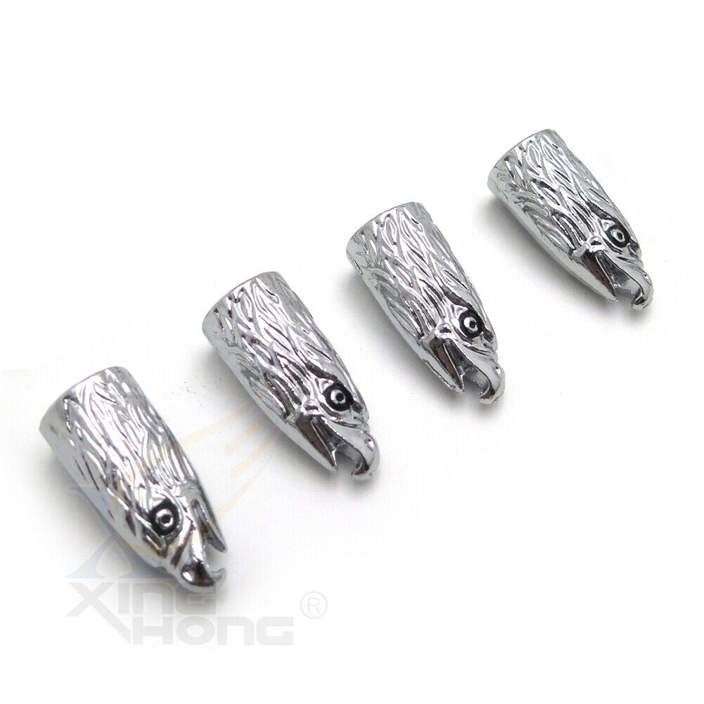 Bolts Screws Eagle Head 4 PCS Chrome For License Plate Tag Frame Windshield Trim