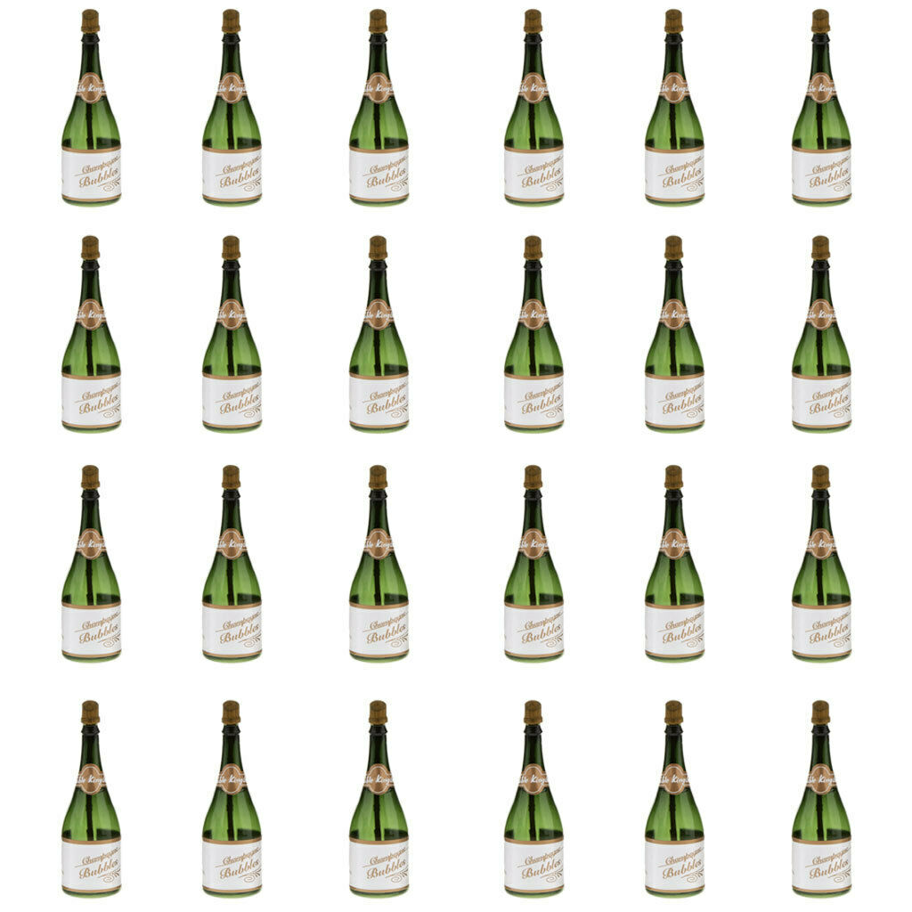 24x Empty Bubble Blowing Mini Champagne Soap Bottles Wedding Party Play Toys