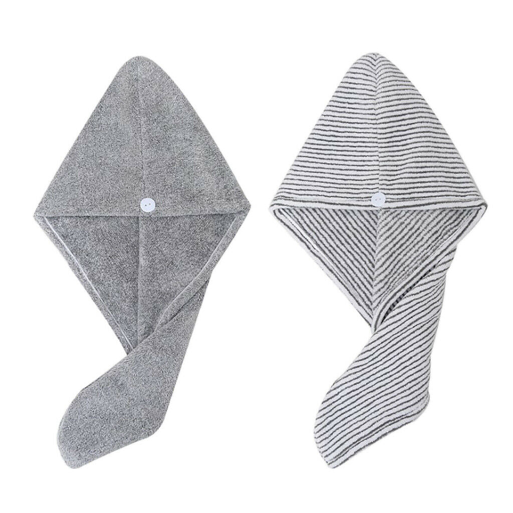 2x 10"x24" Microfiber Hair Towel Wrap Twist Hair for Drying Curly Long Hair
