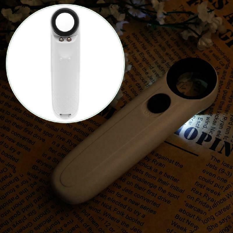 40x LED Light Magnifier Magnifying Glass Jeweler Loupe Watch Loop Repair White