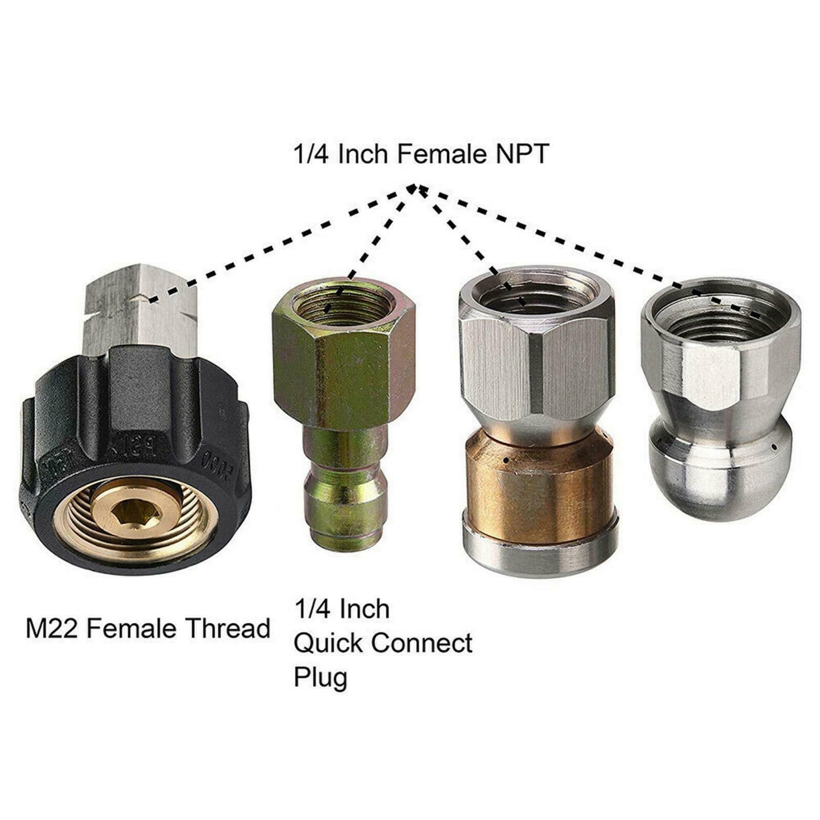 Sewer Jetter Kit for Pressure Washer 49FT Cleaner Hose 5800PSI NPT 1/4'' Hose