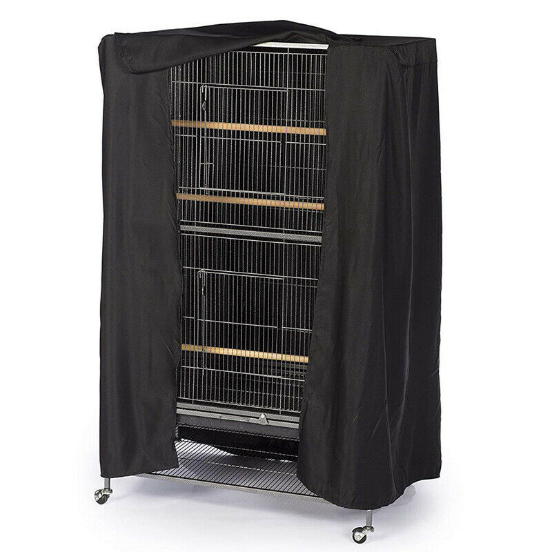 Large Bird Cage Cover Durable Lightweight Solid Parrot Sleep Helper Dust Black