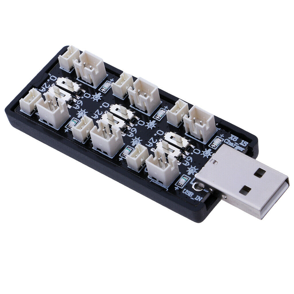 RC LiPo Battery USB Charger Board Adapter 500mA 6CH 3.7V/4.2V USB 5V/2A