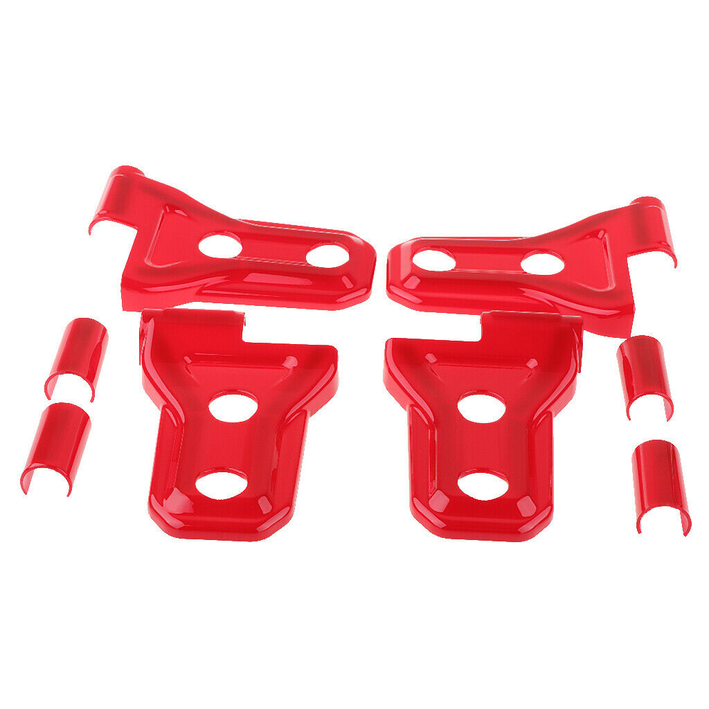 4 Sets 2-Door Red Door Hinge Cover Protectors Fits For Jeep Wrangler JL 2018