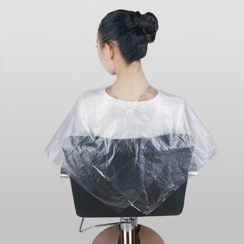 100x Disposable Haircut Capes Barber Home Shawls Perming Apron Gown w/ Dye Set