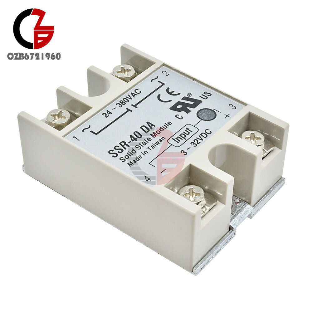 5PCS SSR-40DA DC to AC 40A Module DC 3-32V to AC 24-380V Solid State Relay