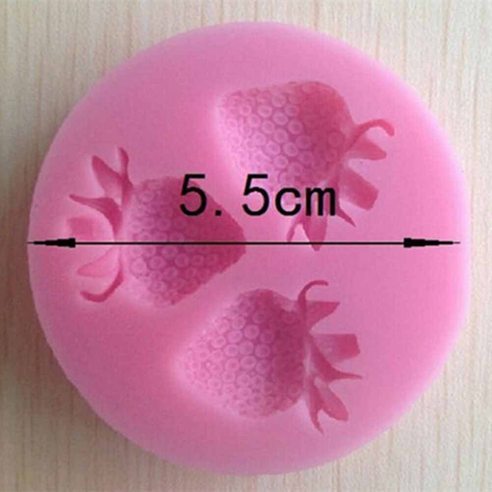 Cute Silicone Fondant Mould Cake Decorating Soap Baking Strawberry Mol.l8