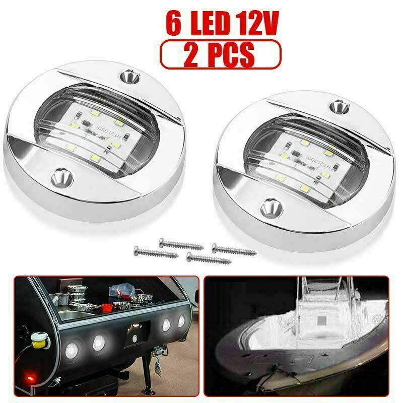 2X White 3" Round LED Side Marker Lights For Truck Trailer  Waterproof Clearance