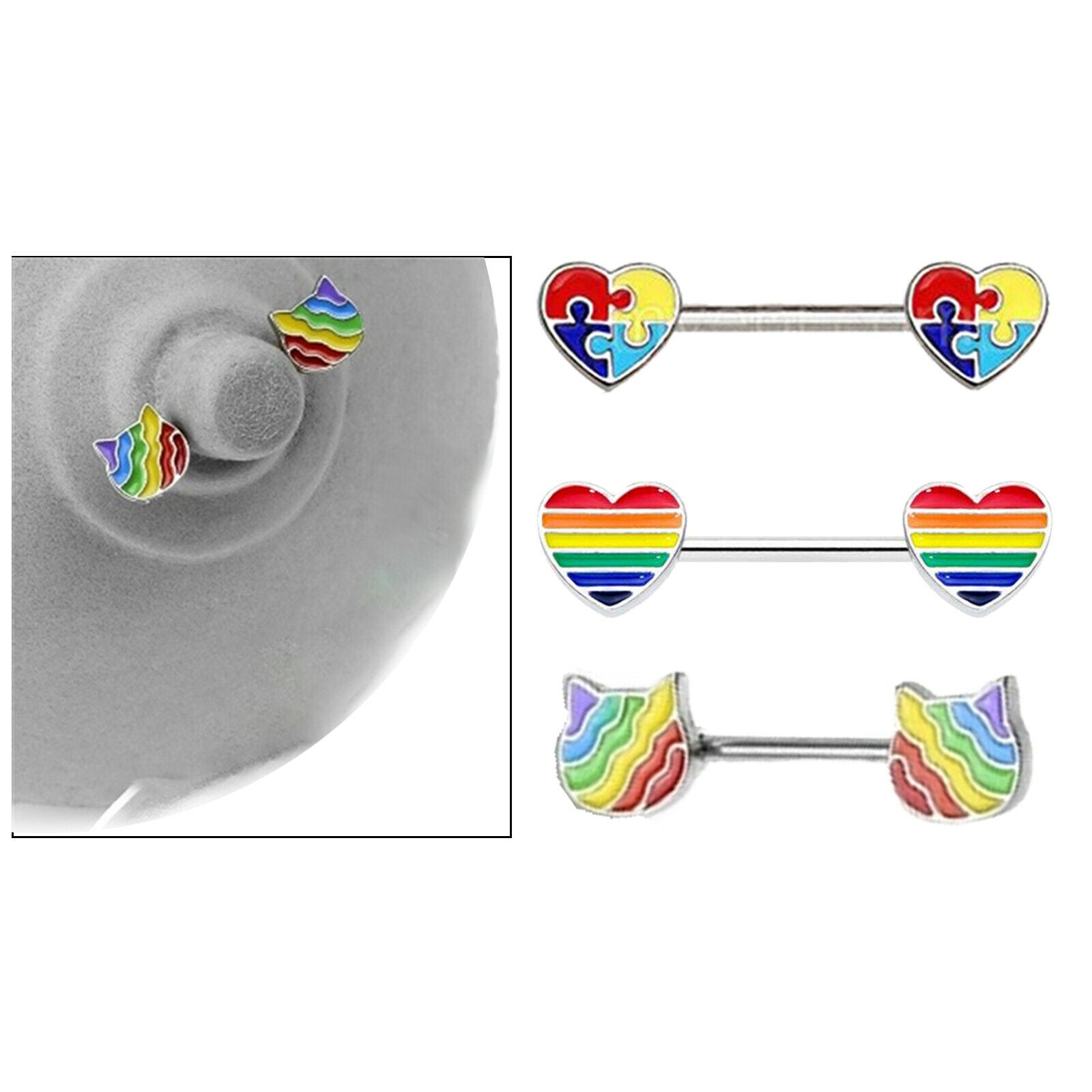 Retro Stainless Steel Nipple Piercing Shield Body Jewelry for Women Ladies