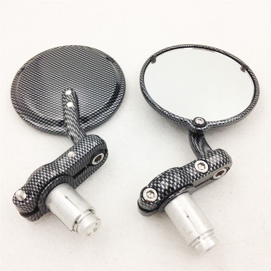 Carbon 7/8 inch Bar End Mirrors for  Kawasaki Suzuki Yamaha Ducati