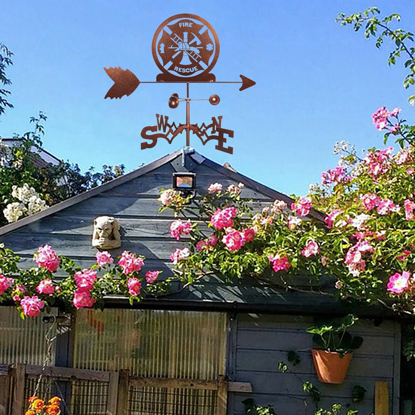 Retro Weather Vane Outdoor Garden Yard Cupolas Barn Silhouettes Decoration