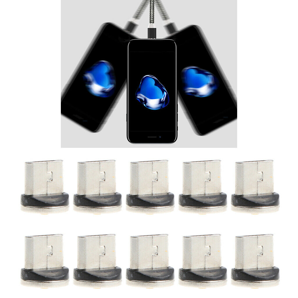 10 Pieces Super Strong Micro USB Magnetic Tips Adapter Magnet for Cellphone
