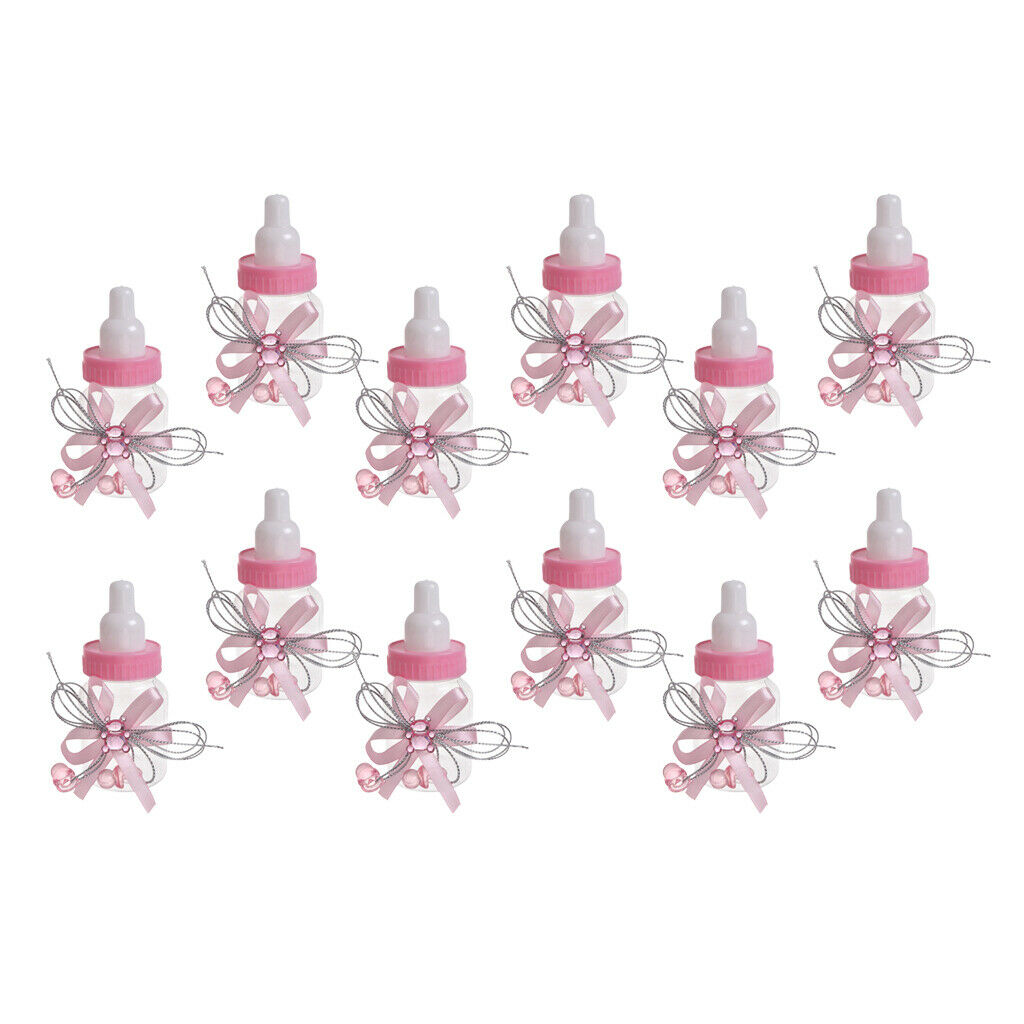 24pcs Lot Baby Shower Candy Bottles Nursing Bottle Box Candy Case Pink&Blue