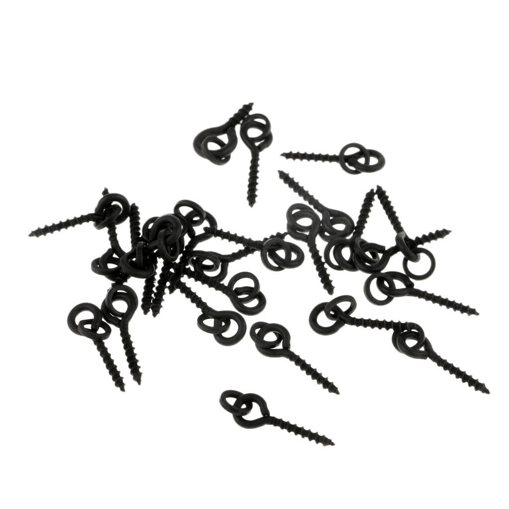 25pcs Carp Boilie Bait Screw Fishing Lure Ring Swivels