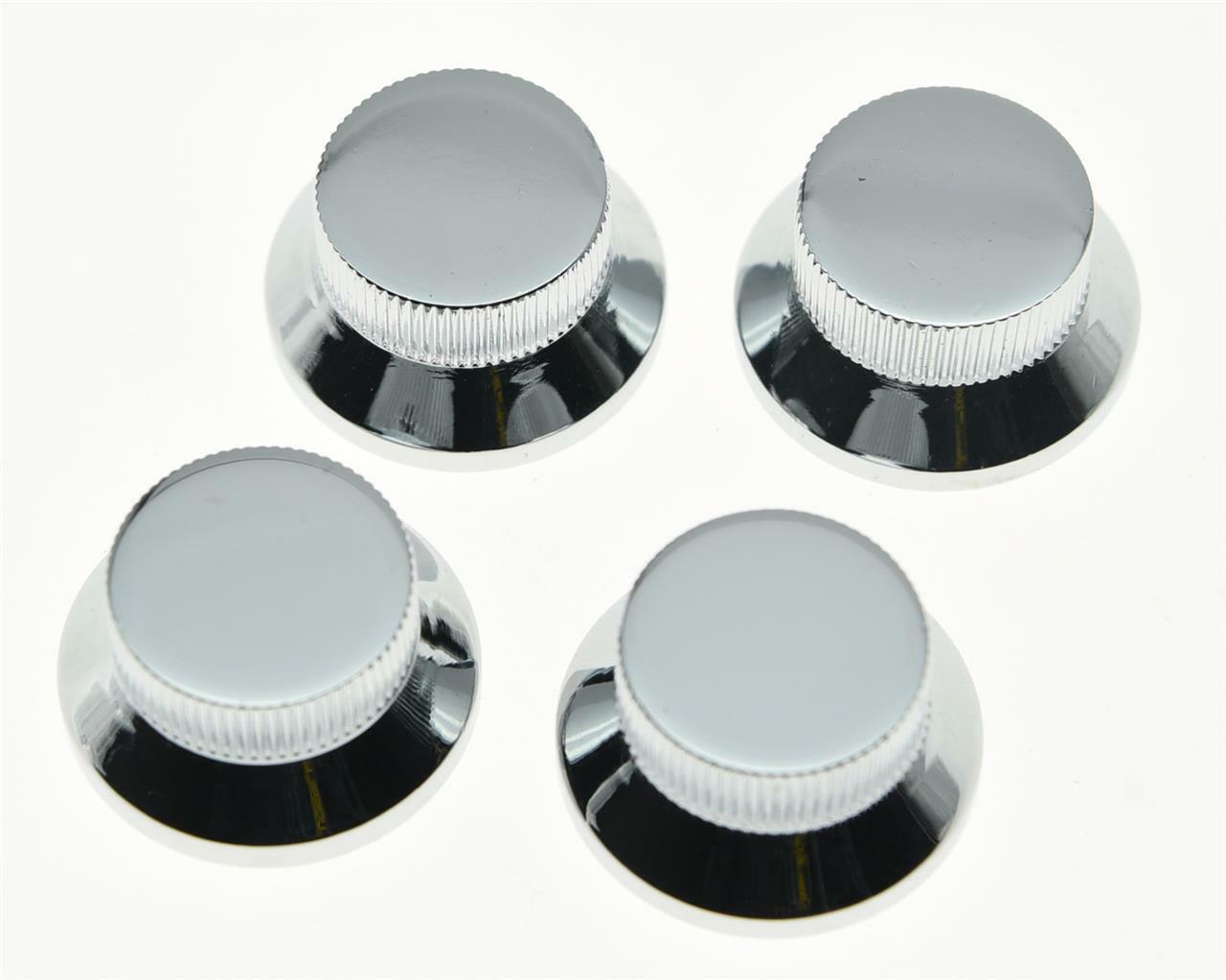 4pcs Chrome Metal LP Top Hat Bell Knobs Guitar Bass Knob for Metric 5.8mm Pots