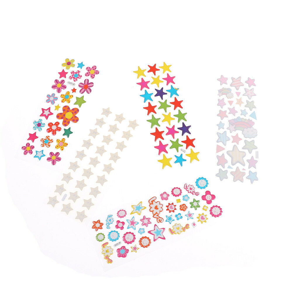 5Pcs/Lot Cute Star Flower Bubble Stickers Cartoon Kids Classic Toys Sticke.l8