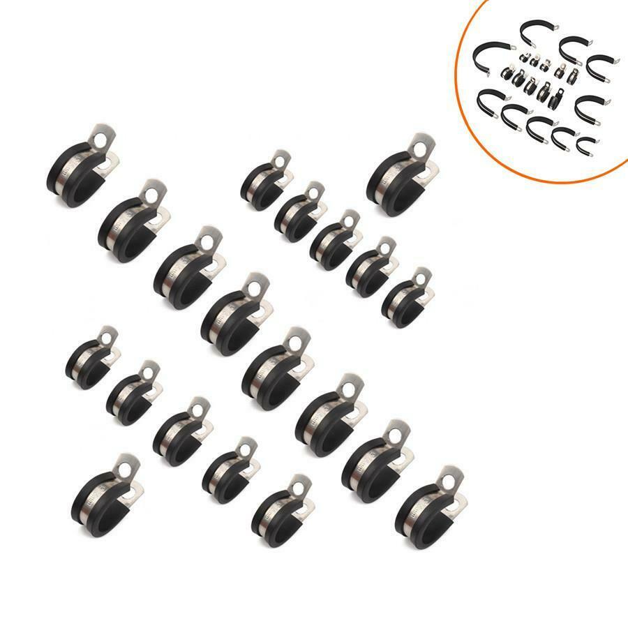 20Pcs Cable Clamp 1.75 Inch Stainless Steel Heavy Duty Clamp Rubber Insulated