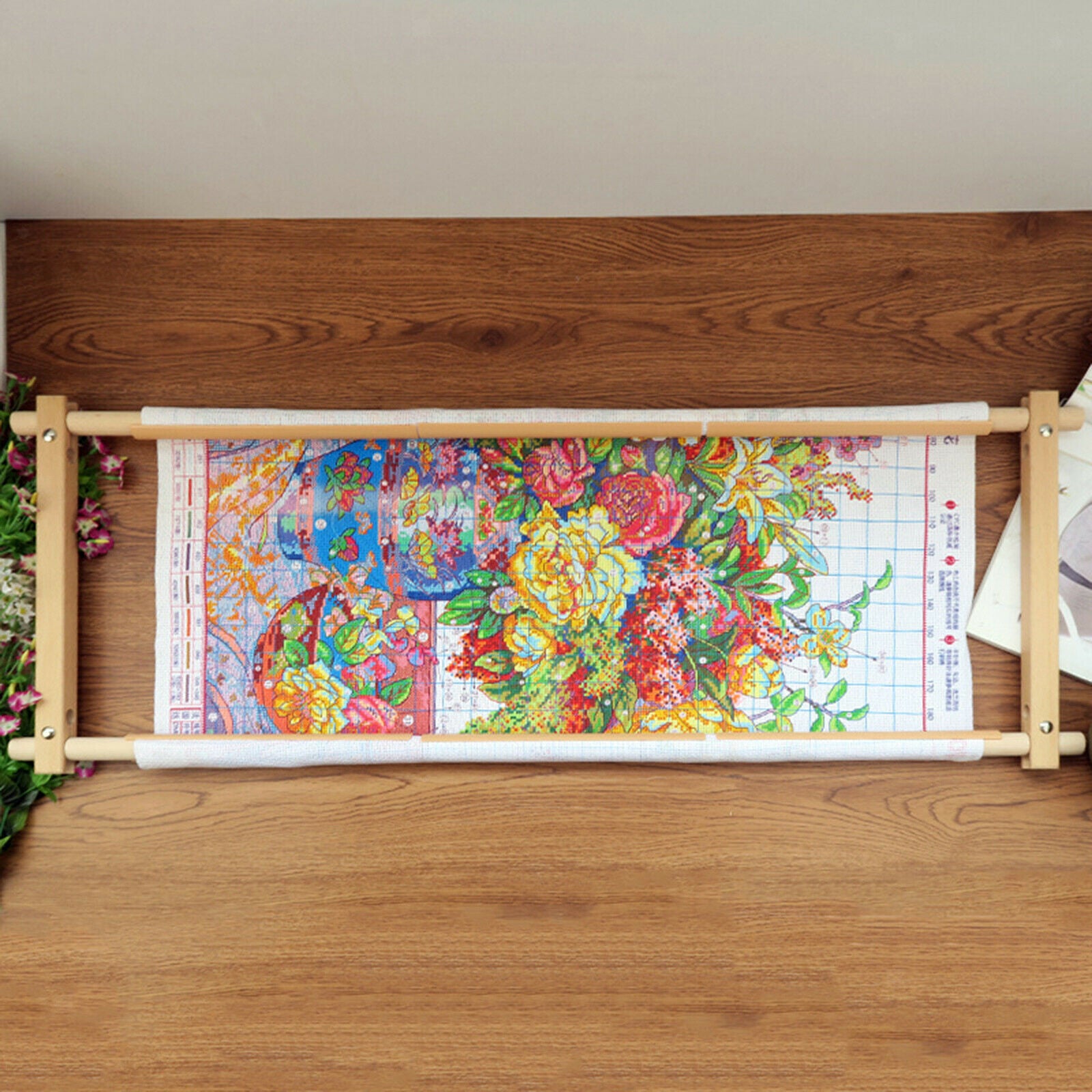1pcs Cross Stitch Frame Stitching Frame Cross Tapestry Scroll Embroidery Frames