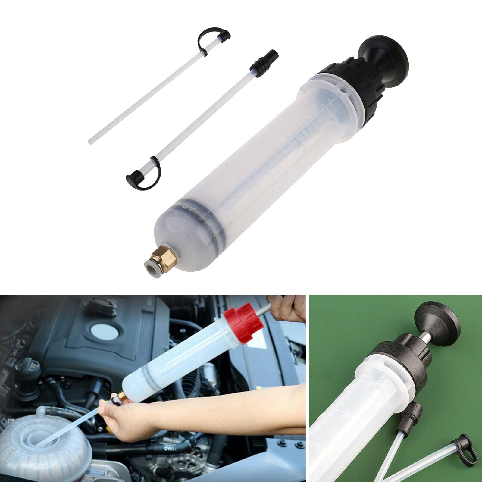 200ML Automotive Oil Fluid Extractor Set Filling Syringe Bottle Manual Pump