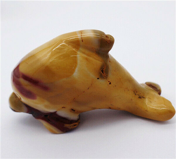 50x28x15mm Natural Mookaite Gem Carved Dolphin Statue Healing Decoration HH8137