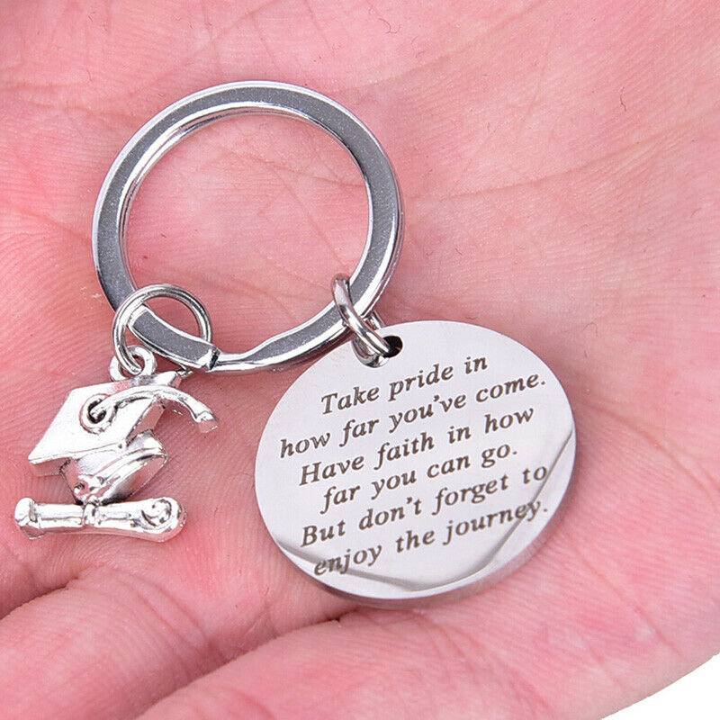 Graduation Keychain Take Pride in Keyring Stainless Steel  Graduates Gift.l8